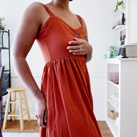 brick red button up maxi dress - Picture 5 of 6
